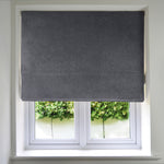 Carica l'immagine nel visualizzatore di Gallery, McAlister Textiles Matt Charcoal Grey Velvet Roman Blind Roman Blinds