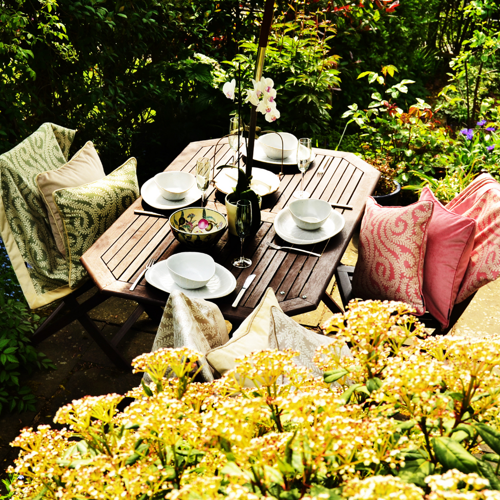 Hello, Summer!  Update your outdoor space with cushions & throws