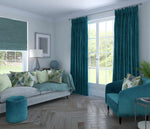 Carica l&#39;immagine nel visualizzatore di Gallery, McAlister Textiles Matt Blue Teal Velvet Curtains Tailored Curtains 
