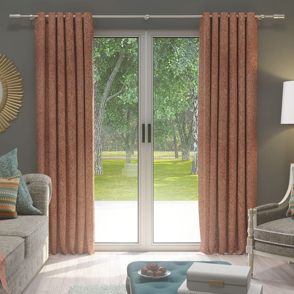 McAlister Textiles Highlands Textured Plain Terracotta Curtains mw_product_option_cloned 