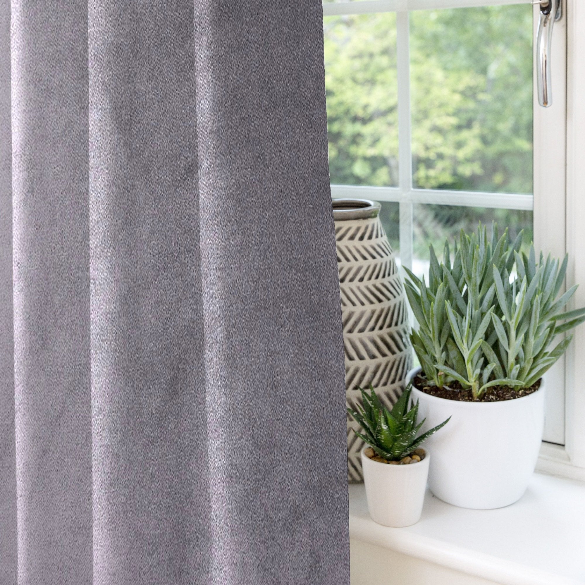 McAlister Textiles Matt Soft Silver Velvet Curtains Tailored Curtains 