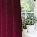 Carica l&#39;immagine nel visualizzatore di Gallery, McAlister Textiles Matt Wine Red Velvet Curtains Tailored Curtains 
