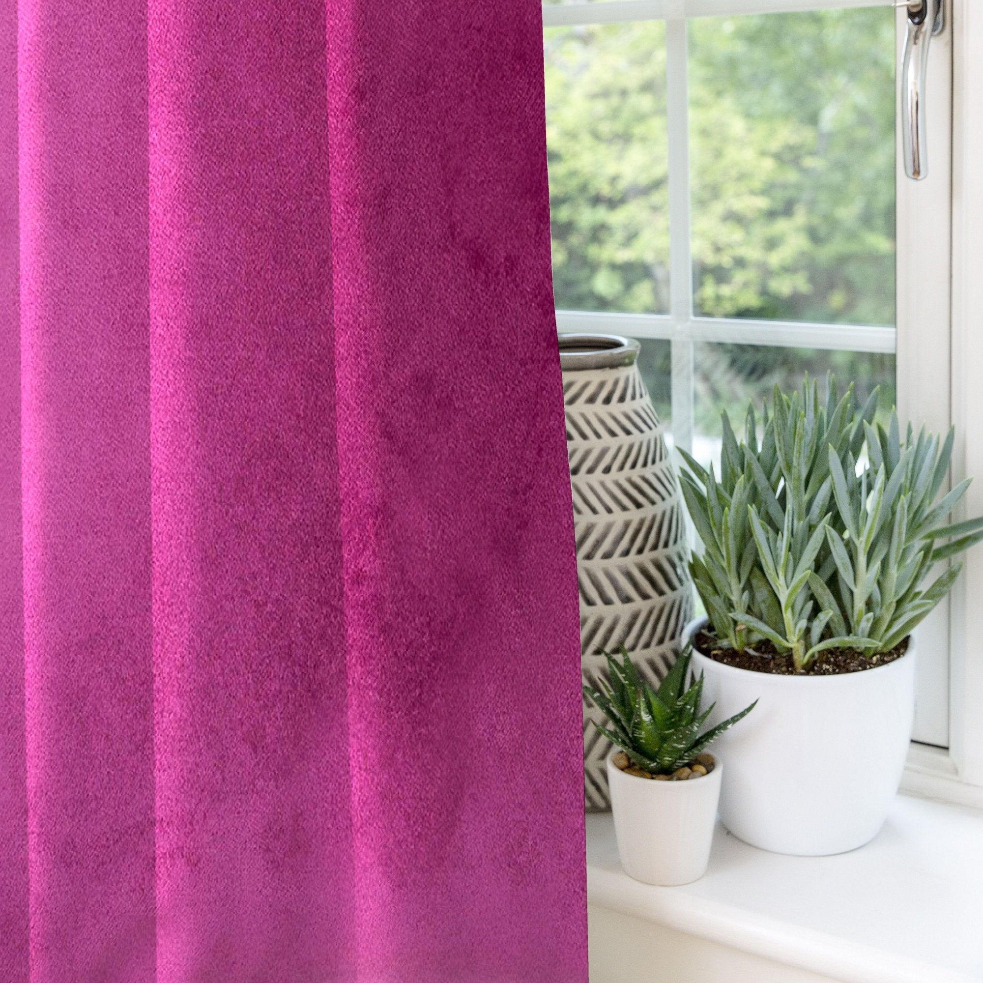 McAlister Textiles Matt Fuchsia Pink Velvet Curtains mw_product_option_cloned 