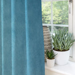 Carica l&#39;immagine nel visualizzatore di Gallery, McAlister Textiles Matt Duck Egg Blue Velvet Curtains Tailored Curtains 
