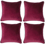 Carica l&#39;immagine nel visualizzatore di Gallery, McAlister Textiles Matt Wine Red Velvet 43cm x 43cm Contrast Piped Cushion Sets Cushions and Covers 
