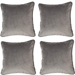 Carica l&#39;immagine nel visualizzatore di Gallery, McAlister Textiles Matt Soft Silver Velvet 43cm x 43cm Contrast Piped Cushion Sets Cushions and Covers 
