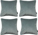 Carica l&#39;immagine nel visualizzatore di Gallery, McAlister Textiles Matt Dove Grey Velvet 43cm x 43cm Piped Cushion Sets Cushions and Covers 
