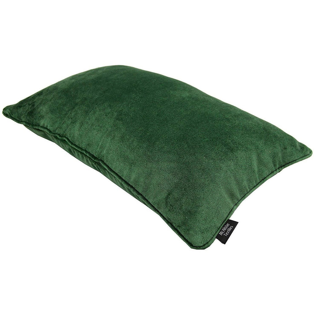 McAlister Textiles Matt Moss Green Piped Velvet Cushion Cushions and Covers 