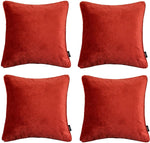 Carica l&#39;immagine nel visualizzatore di Gallery, McAlister Textiles Matt Rust Red Orange Velvet 43cm x 43cm Piped Cushion Sets Cushions and Covers 
