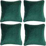 Carica l&#39;immagine nel visualizzatore di Gallery, McAlister Textiles Matt Emerald Green Velvet 43cm x 43cm Piped Cushion Sets Cushions and Covers 
