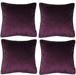 Carica l&#39;immagine nel visualizzatore di Gallery, McAlister Textiles Matt Aubergine Purple Velvet 43cm x 43cm Piped Cushion Sets Cushions and Covers 
