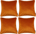 Carica l&#39;immagine nel visualizzatore di Gallery, McAlister Textiles Matt Burnt Orange Velvet 43cm x 43cm Piped Cushion Sets Cushions and Covers 
