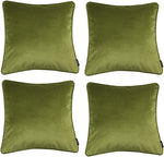 Carica l&#39;immagine nel visualizzatore di Gallery, McAlister Textiles Matt Lime Green Velvet 43cm x 43cm Piped Cushion Sets Cushions and Covers 
