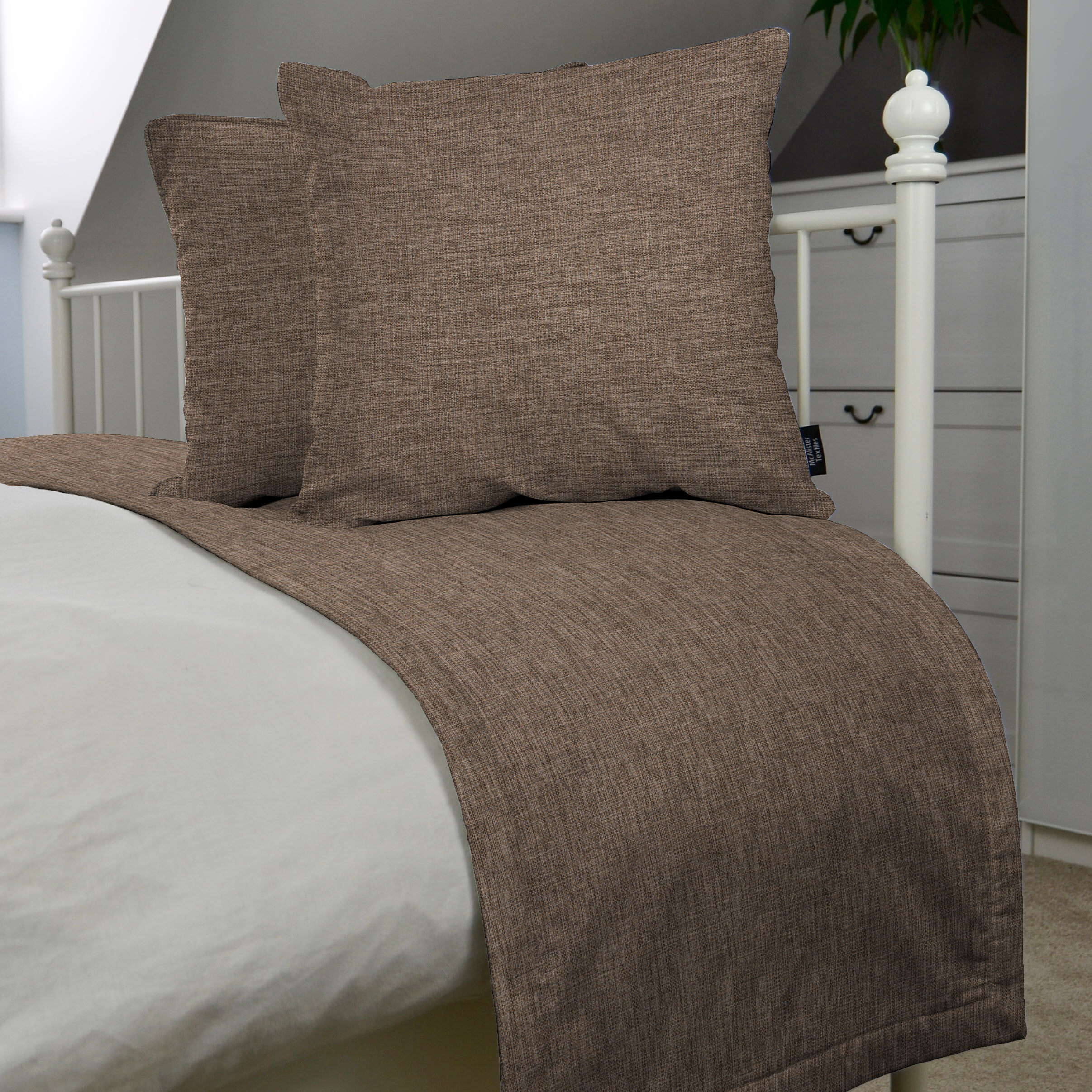 McAlister Textiles Albany Chocolate Brown Bed Runners Throws and Runners 