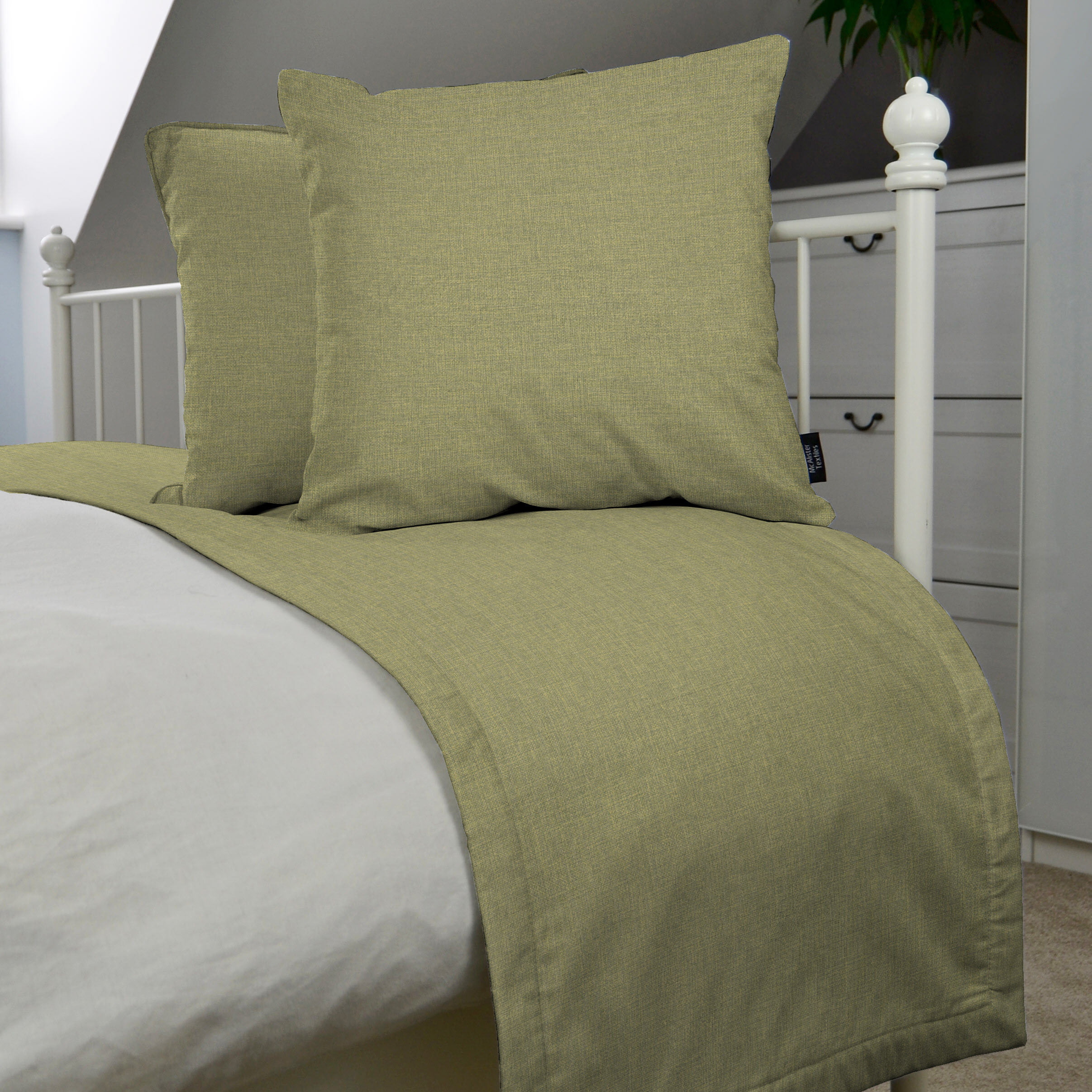 McAlister Textiles Albany Sage Green Bed Runners Throws and Runners 