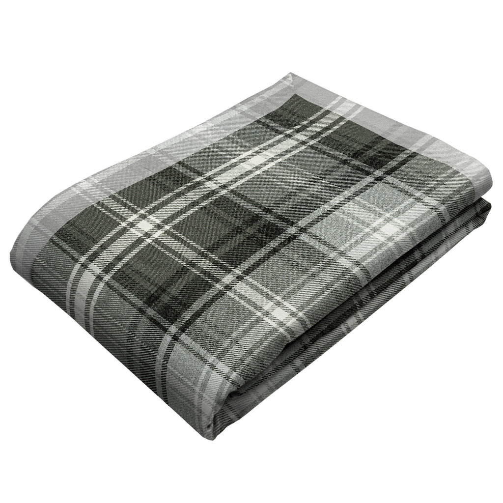 McAlister Textiles Angus Charcoal Grey Tartan Table Runner Throws and Runners 