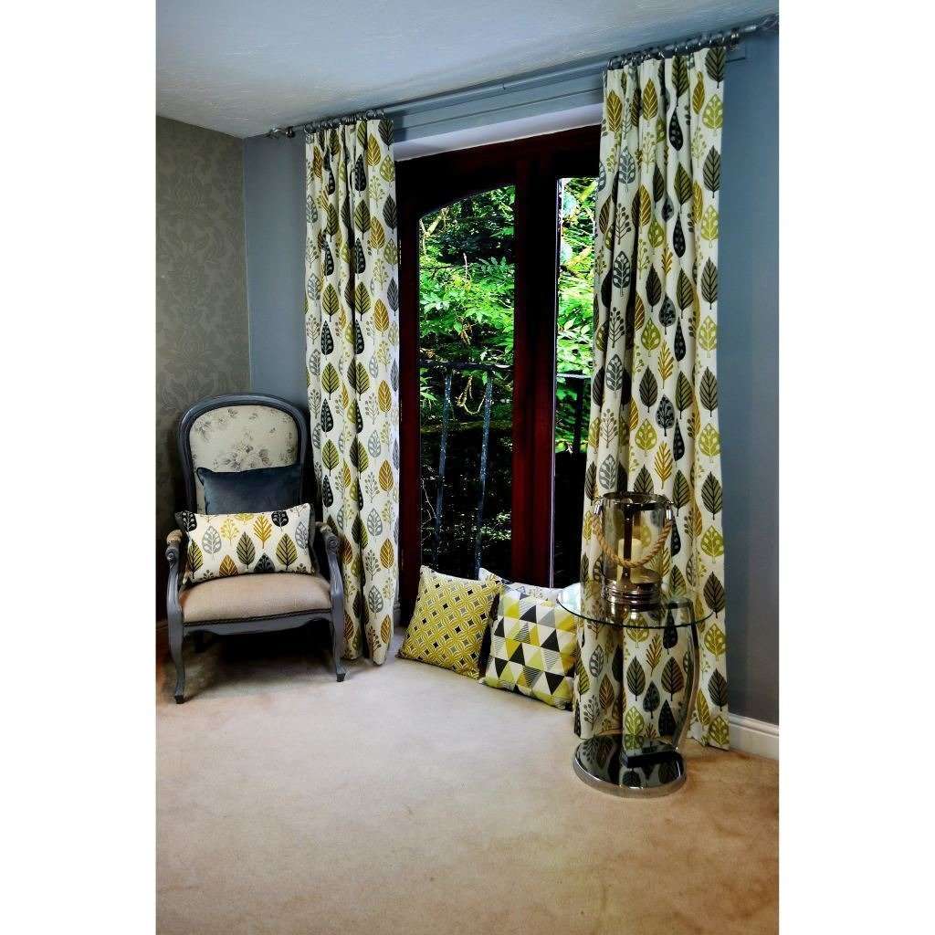 McAlister Textiles Magda Cotton Print Ochre Yellow Curtains mw_product_option_cloned 