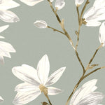 Carica l&#39;immagine nel visualizzatore di Gallery, McAlister Textiles Magnolia Duck Egg Floral Cotton Print Curtains Tailored Curtains 
