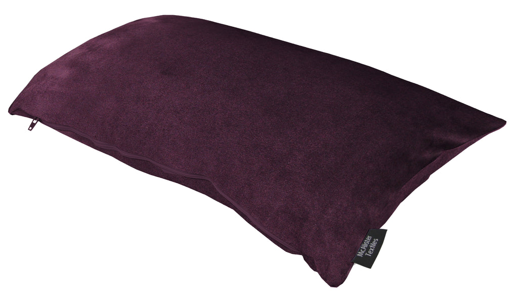 McAlister Textiles Matt Aubergine Purple Velvet Modern Look Plain Cushion Cushions and Covers 