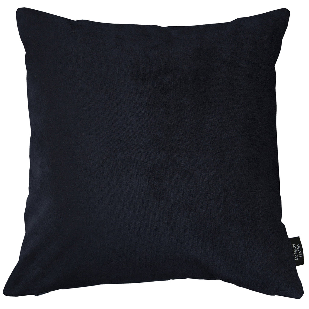 McAlister Textiles Matt Black Velvet Modern Look Plain Cushion Cushions and Covers 