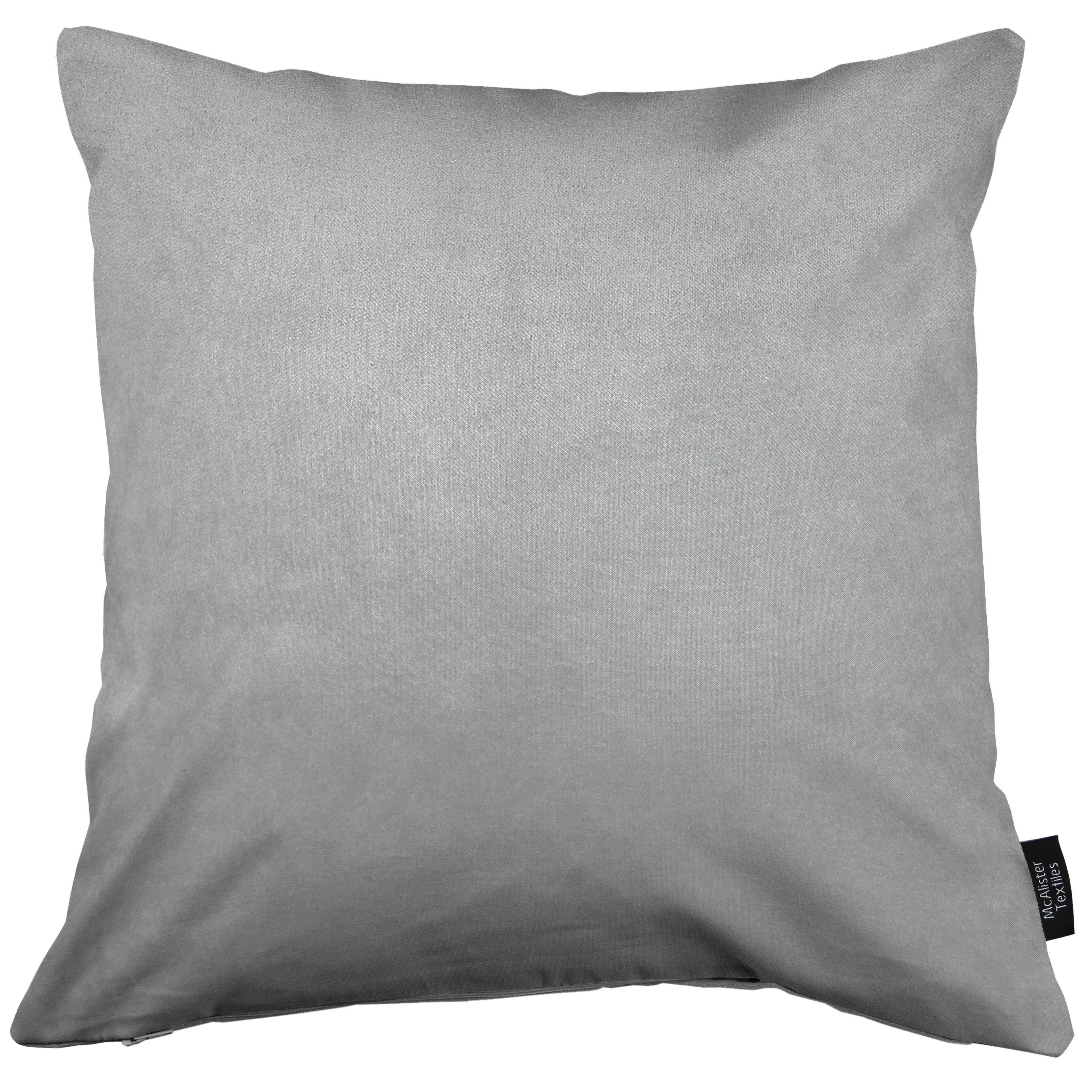 McAlister Textiles Matt Dove Grey Velvet Modern Look Plain Cushion Cushions and Covers 