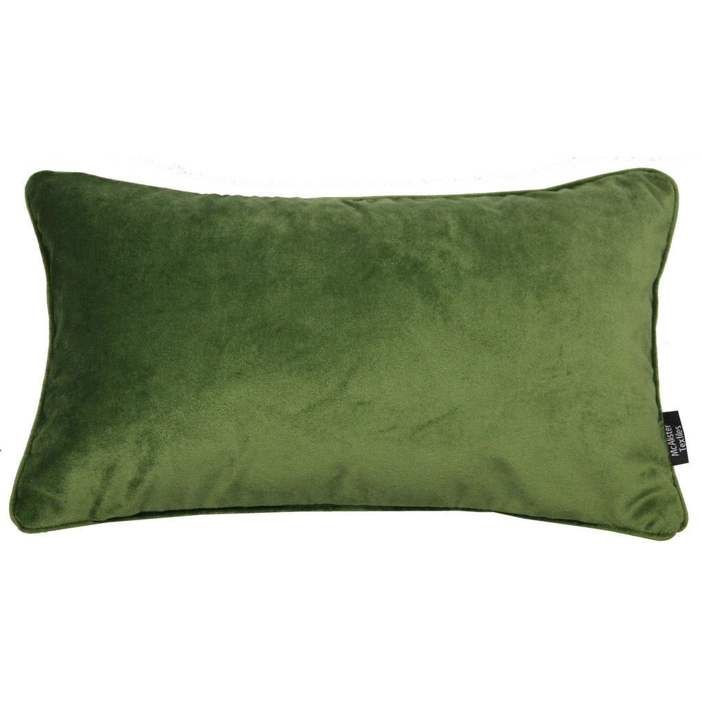 McAlister Textiles Matt Fern Green Piped Velvet Cushion Cushions and Covers 