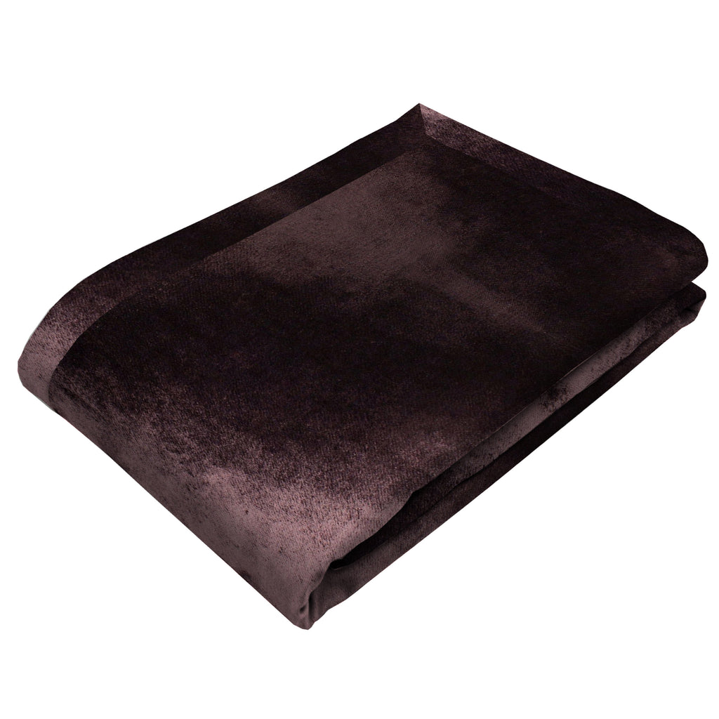 McAlister Textiles Aubergine Purple Crushed Velvet Throws & Runners Throws and Runners 
