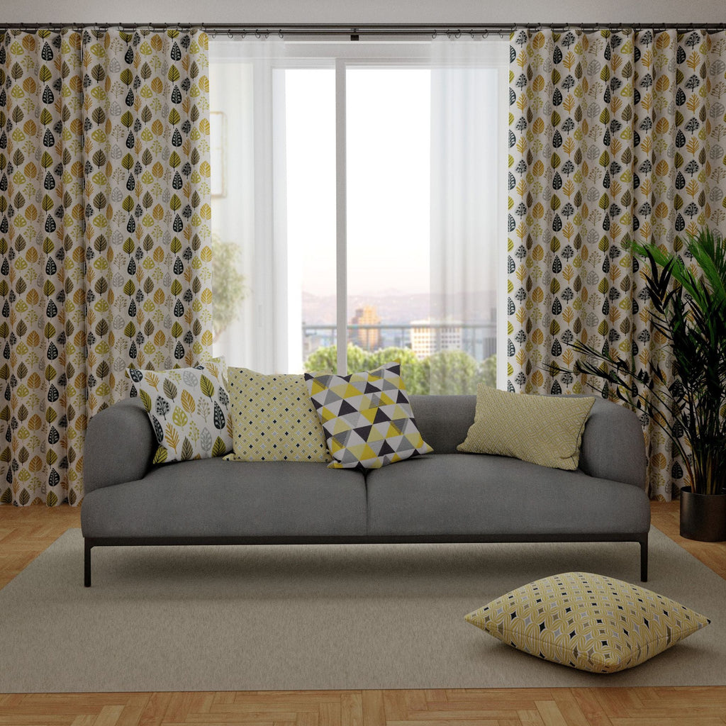 McAlister Textiles Magda Ochre Yellow and Grey FR Curtains mw_product_option_cloned 