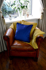 Carica l&#39;immagine nel visualizzatore di Gallery, McAlister Textiles Matt Ochre Yellow Velvet 43cm x 43cm Piped Cushion Sets Cushions and Covers 
