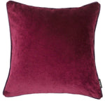 Carica l&#39;immagine nel visualizzatore di Gallery, McAlister Textiles Matt Wine Red Velvet 43cm x 43cm Contrast Piped Cushion Sets Cushions and Covers 
