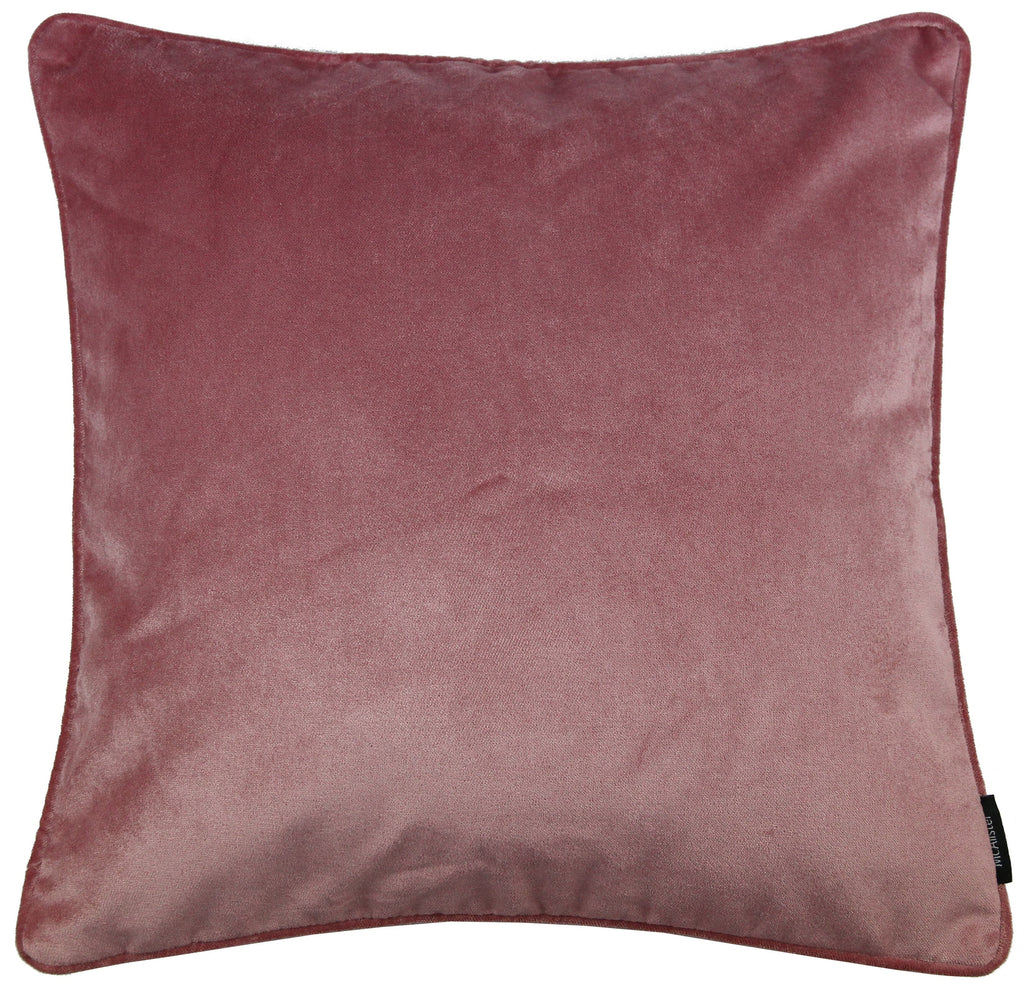 McAlister Textiles Matt Blush Pink Velvet 43cm x 43cm Piped Cushion Sets Cushions and Covers 