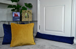 Carica l&#39;immagine nel visualizzatore di Gallery, McAlister Textiles Matt Ochre Yellow Velvet 43cm x 43cm Piped Cushion Sets Cushions and Covers 
