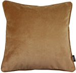 Carica l&#39;immagine nel visualizzatore di Gallery, McAlister Textiles Matt Caramel Gold Velvet 43cm x 43cm Piped Cushion Sets Cushions and Covers 
