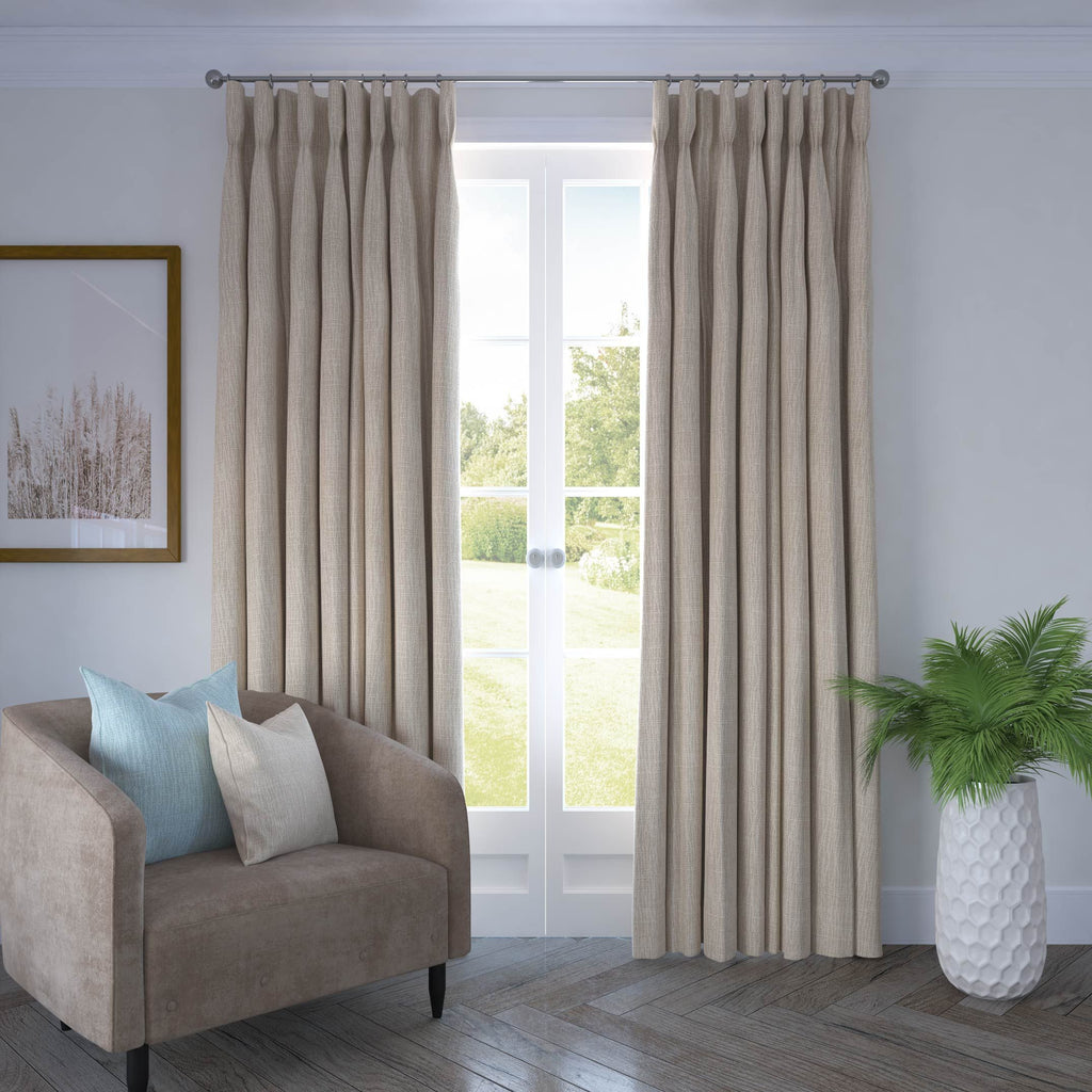 McAlister Textiles Linea Taupe Textured Curtains Tailored Curtains 