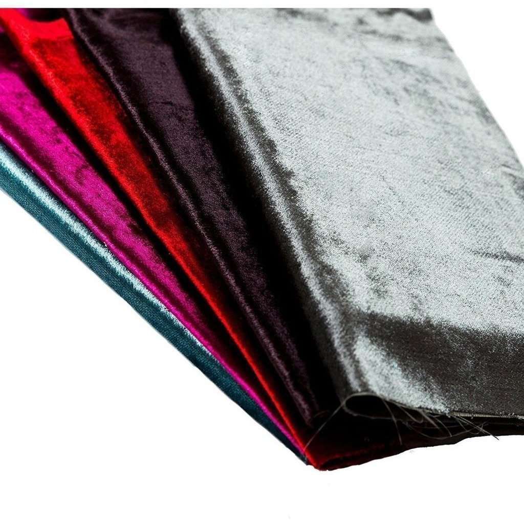 McAlister Textiles Crushed Velvet Wine Red Fabric Fabrics 
