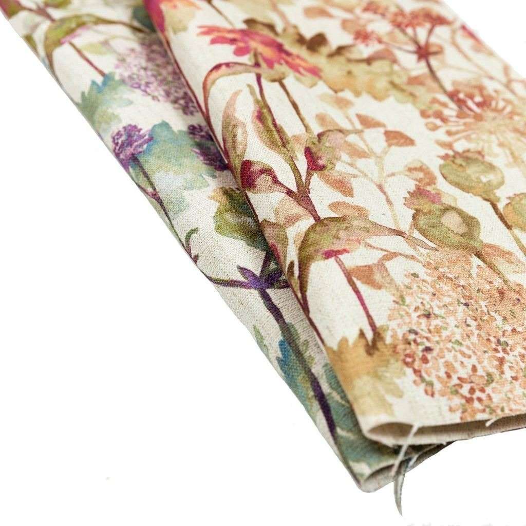 McAlister Textiles Wildflower Pastel Purple Linen Fabric Fabrics 