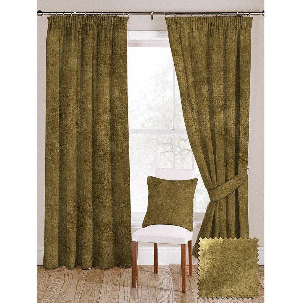 McAlister Textiles Lime Green Crushed Velvet Curtains Tailored Curtains 