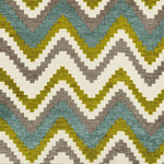 Carica l&#39;immagine nel visualizzatore di Gallery, McAlister Textiles Navajo Blue + Lime Green Striped Fabric Fabrics 1 Metre 
