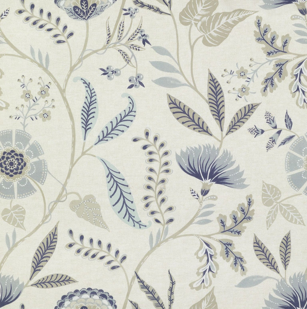 McAlister Textiles Florence Powder Blue Floral Printed Fabric Fabrics 1/2 Metre 