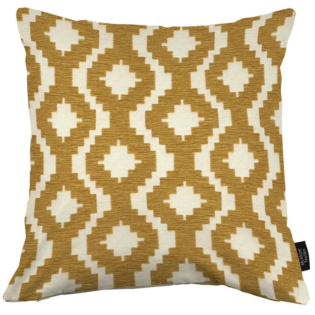 McAlister Textiles Arizona Geometric Yellow Cushion Cushions and Covers Cover Only 43cm x 43cm 