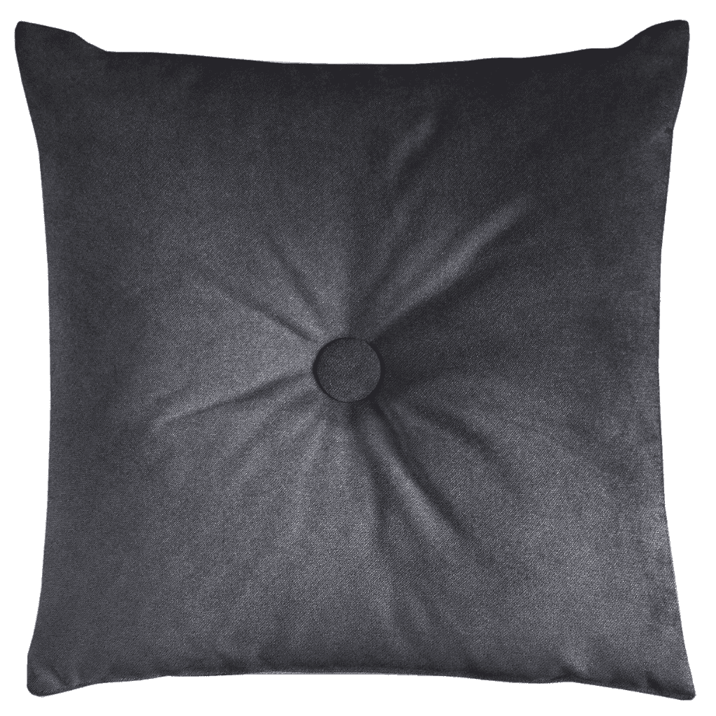 McAlister Textiles Matt Charcoal Grey Velvet Button Cushions Cushions and Covers Polyester Filler 43cm x 43cm 