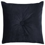 Carica l&#39;immagine nel visualizzatore di Gallery, McAlister Textiles Matt Black Velvet Button Cushions Cushions and Covers Polyester Filler 43cm x 43cm 
