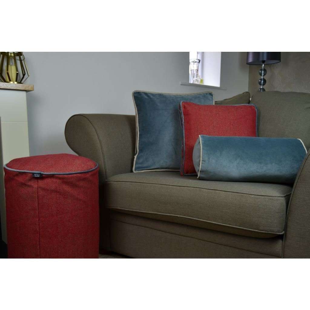McAlister Textiles Deluxe Velvet Charcoal Grey Box 43cm x 43cm x 3cm Box Cushions 