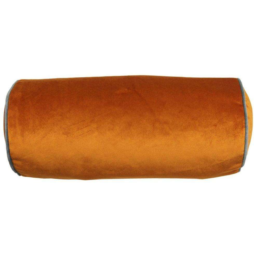 McAlister Textiles Deluxe Velvet Burnt Orange Bolster Pillow 45cm x 20cm Bolster Cushion 