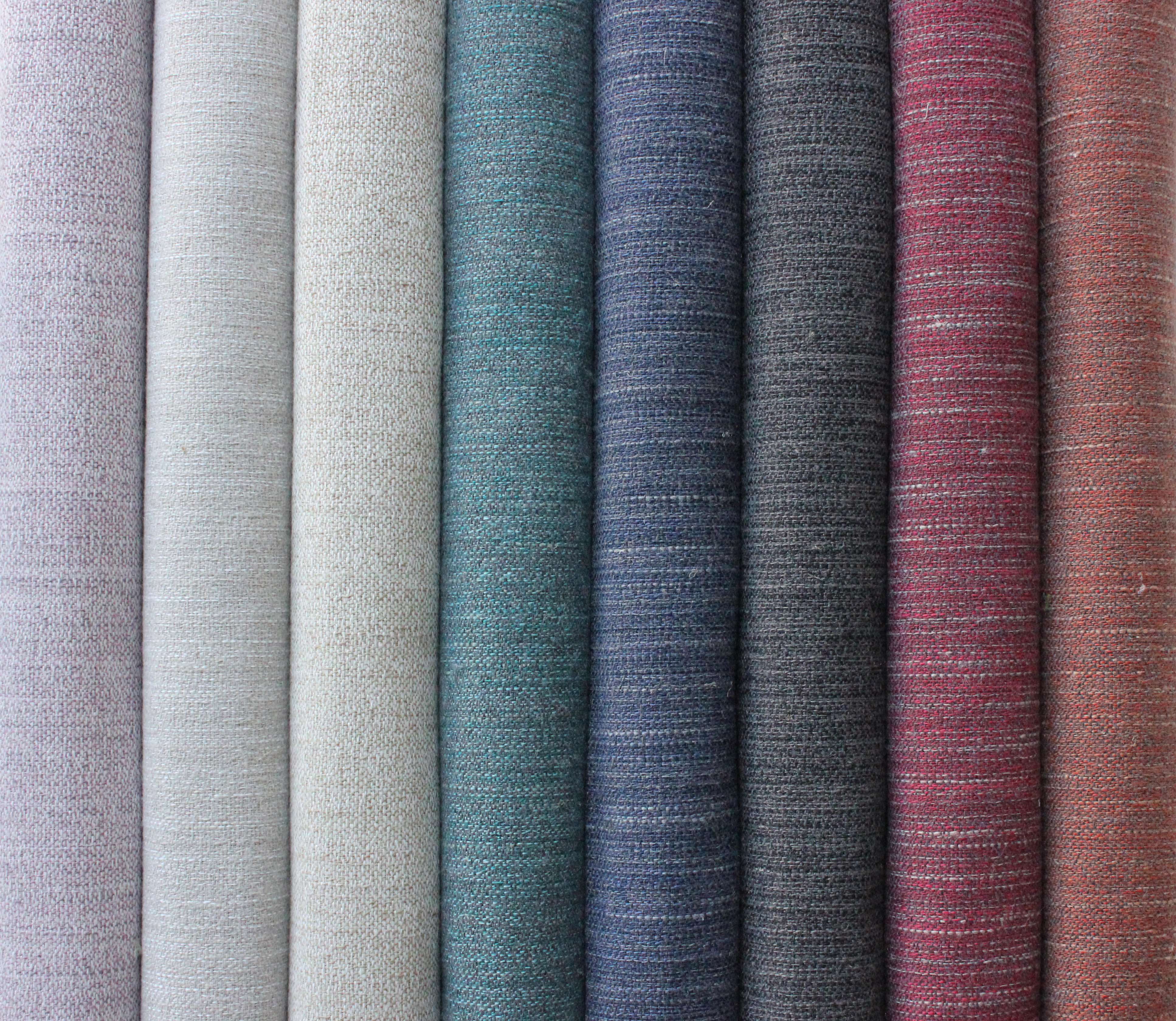 McAlister Textiles Hamleton Rustic Linen Blend Teal Plain Fabric Fabrics 