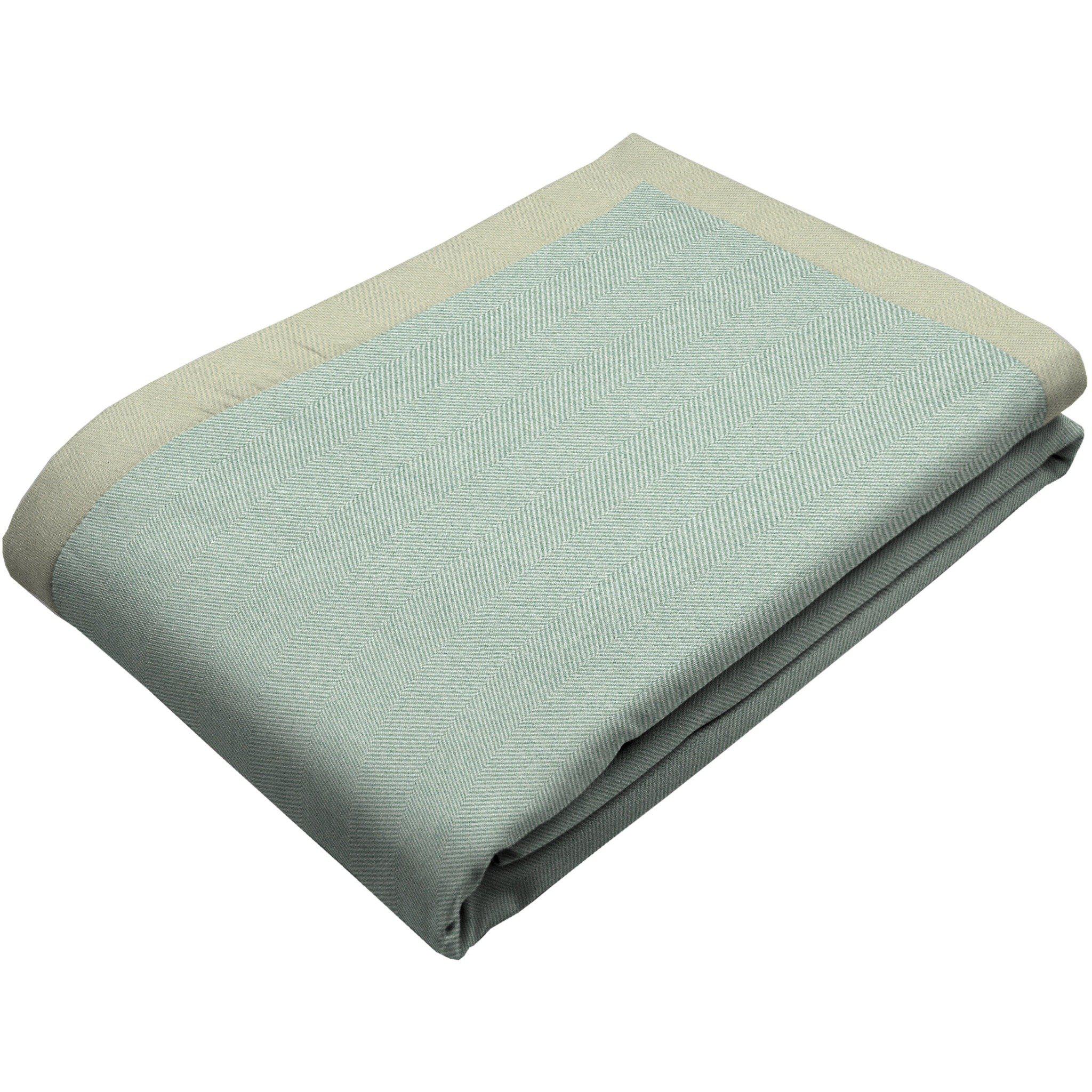 McAlister Textiles Herringbone Duck Egg Blue Throws & Runners Throws and Runners Bed Runner (50cm x 240cm) 