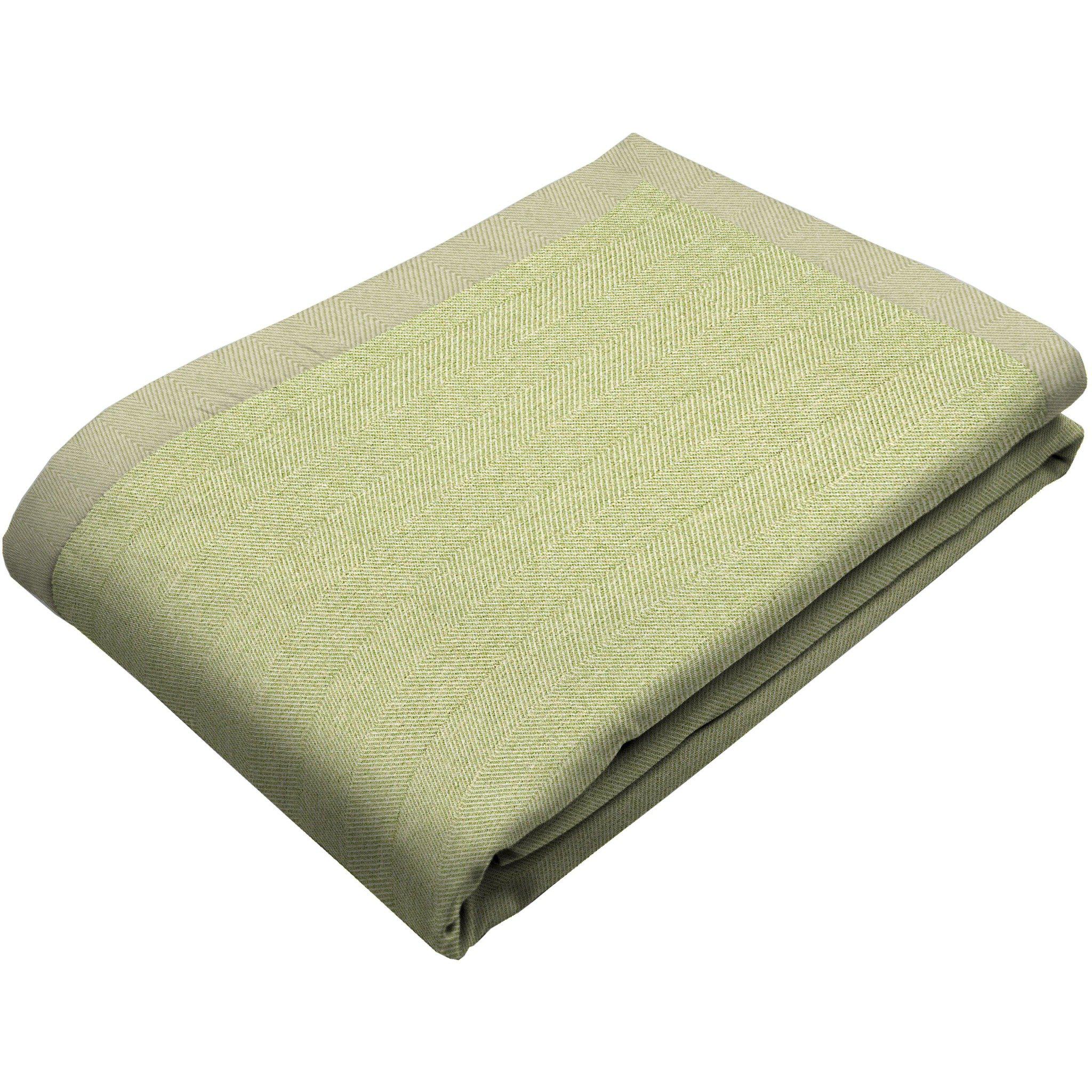 McAlister Textiles Herringbone Sage Green Throws & Runners Throws and Runners Bed Runner (50cm x 240cm) 