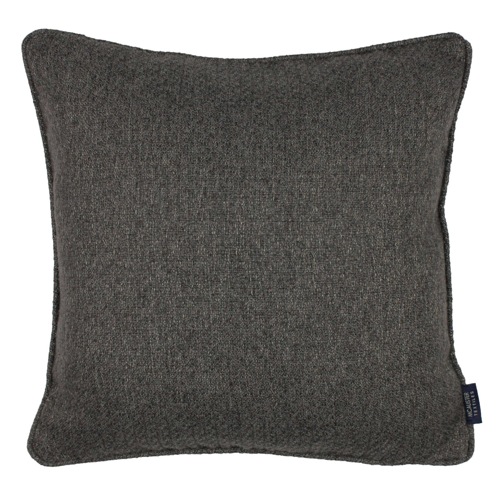 McAlister Textiles Highlands Charcoal Grey Textured Plain Cushion Cushions and Covers Cover Only 43cm x 43cm 