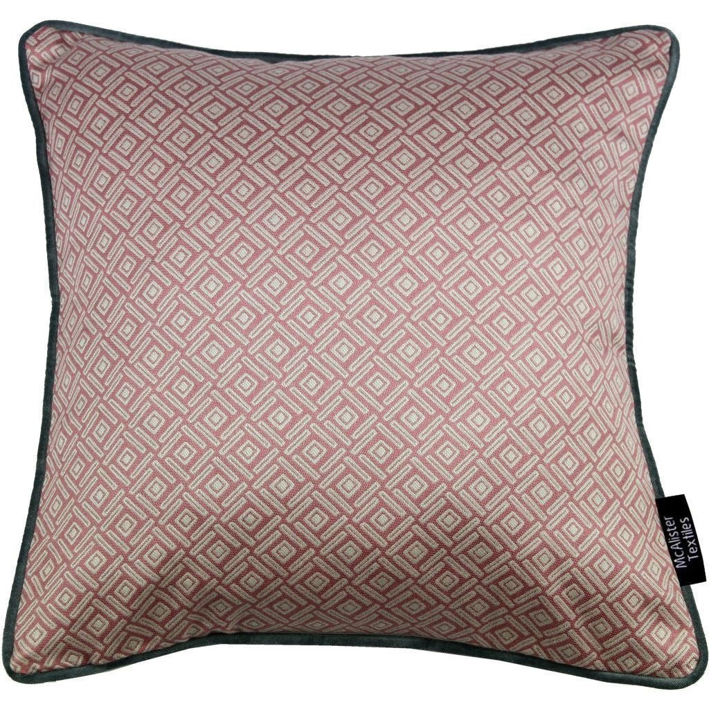 McAlister Textiles Elva Geometric Blush Pink Cushion Cushions and Covers Cover Only 43cm x 43cm 
