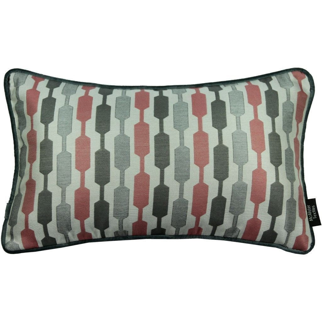 McAlister Textiles Lotta Blush Pink + Grey Pillow Pillow Cover Only 50cm x 30cm 